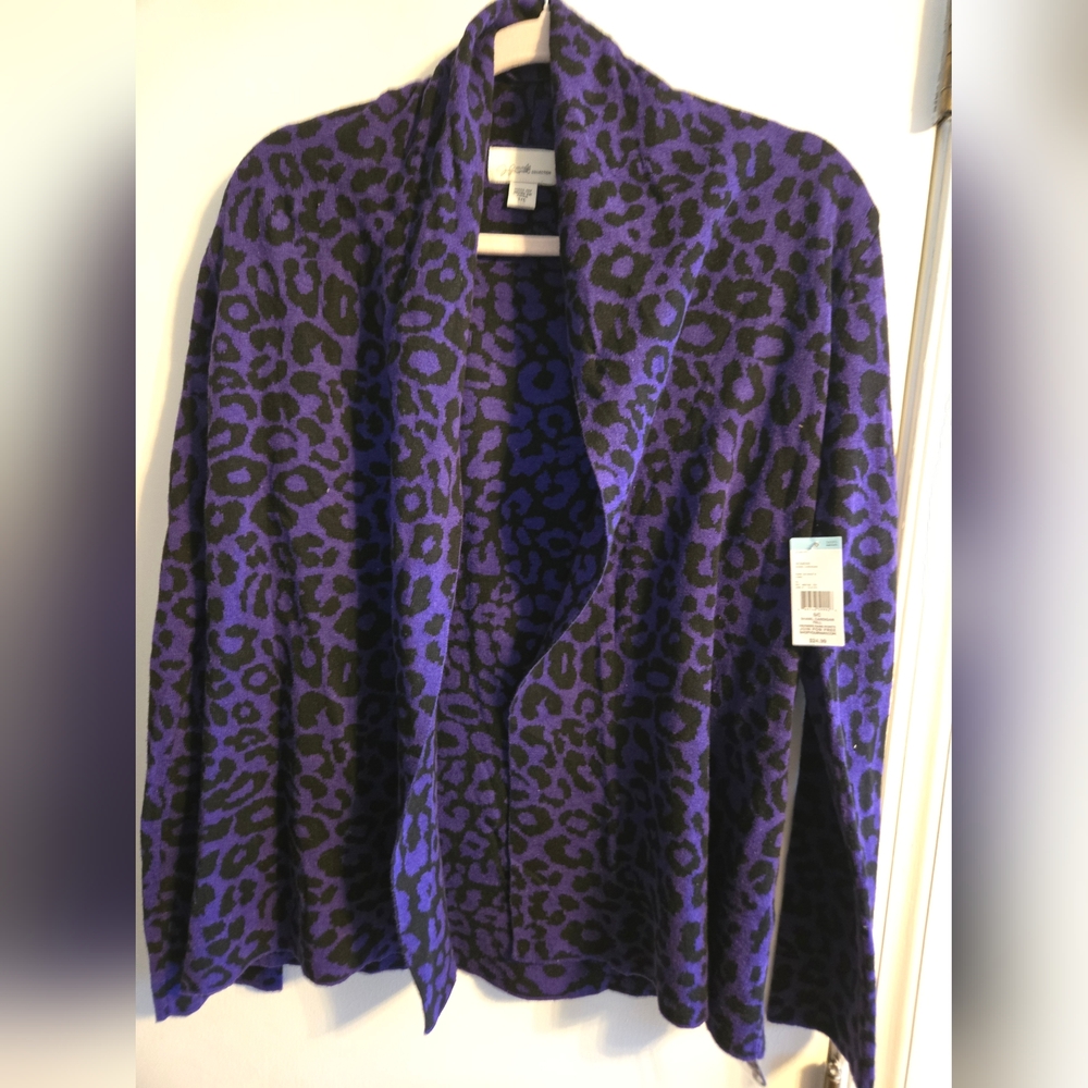 Animal Print Purple Cardigan